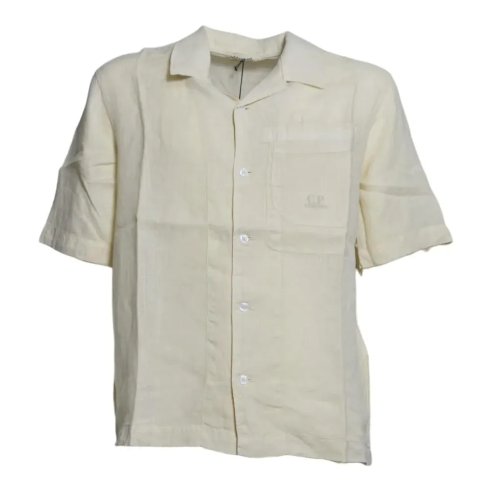 C.P. Company 20CMSH258A110533G Camicia Lino Panna