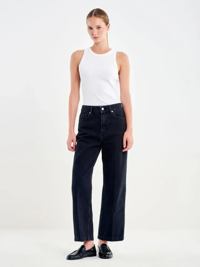 Vicolo Jeans Icon Kate jeans nero straight vita alta