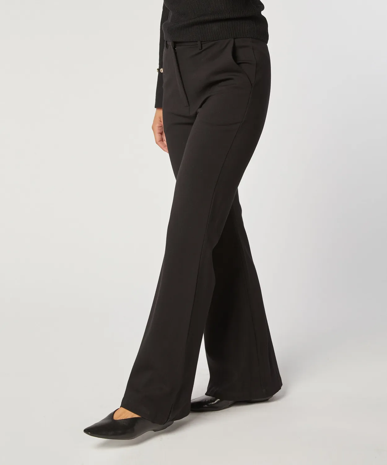 Rodier Milano pantaloni svasati nero vita alta