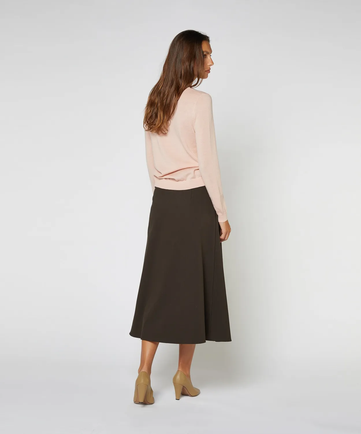 Rodier maglione girocollo lana merino rosa perla