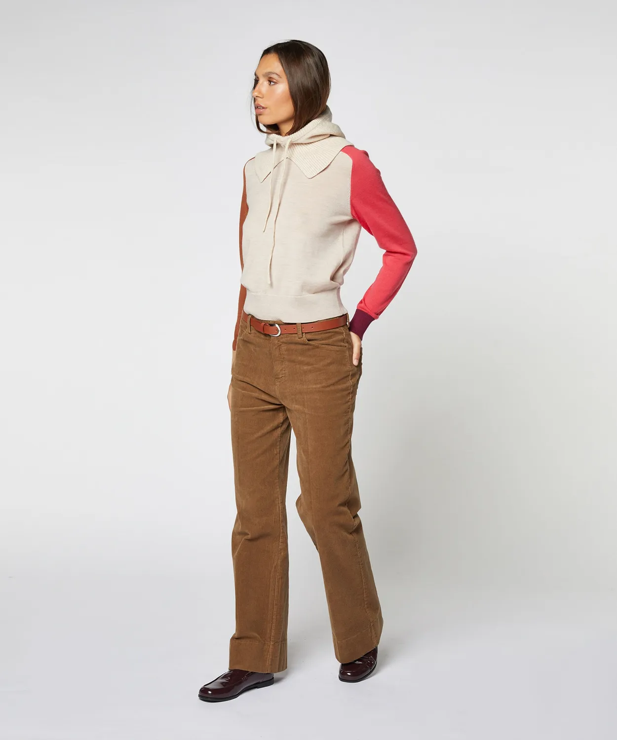 Rodier Pantaloni larghi velluto talpa a coste