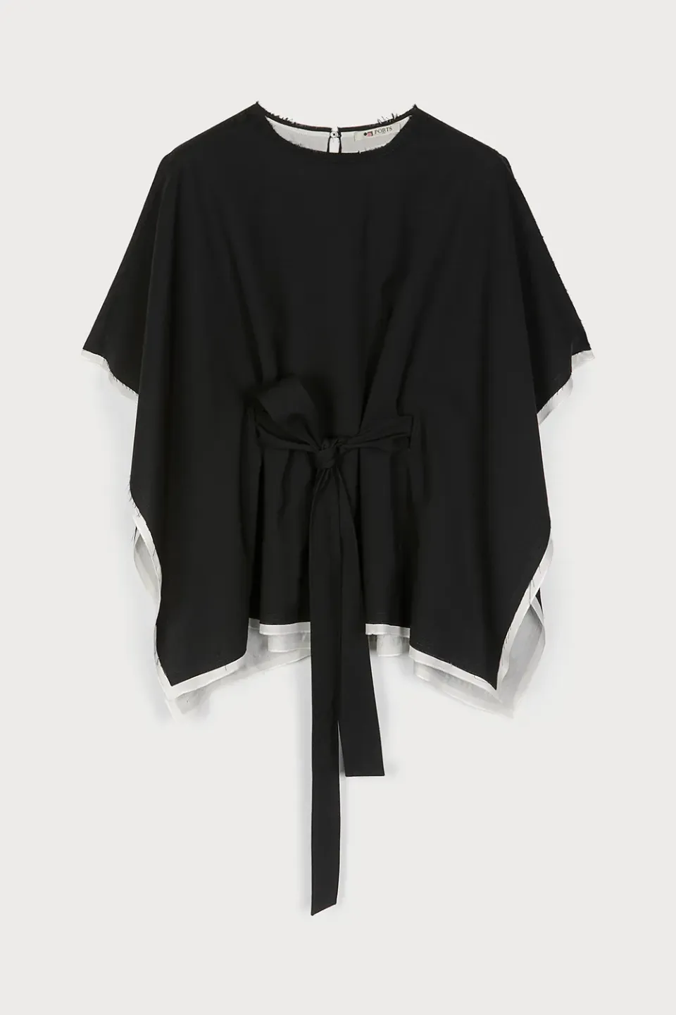 PORTS 1961 Chic top mantella nero fiocco vita