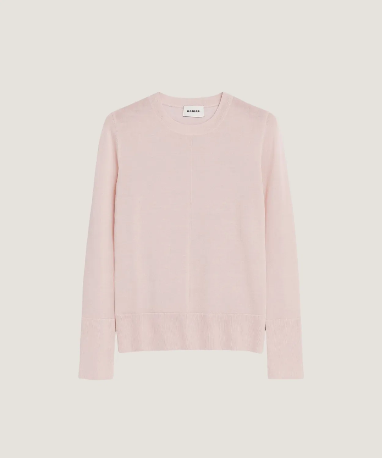 Rodier Maglione Girocollo Rosa Perla Lana Merino Fine