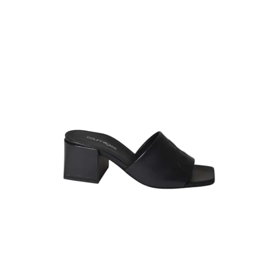 Courrèges Shadow 125SSD027AG0030 mules nere pelle