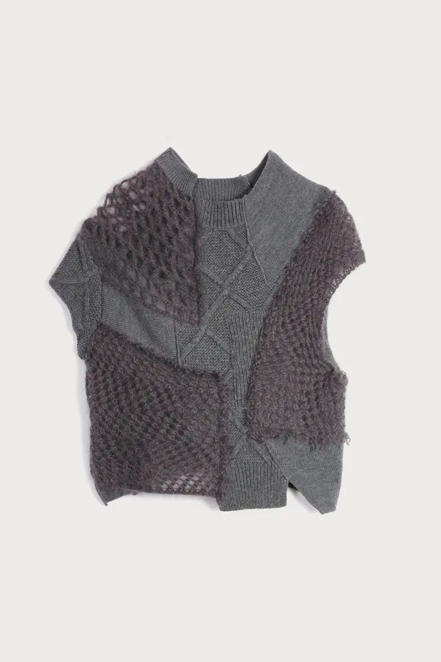 PORTS 1961 maglione grigio mesh smog
