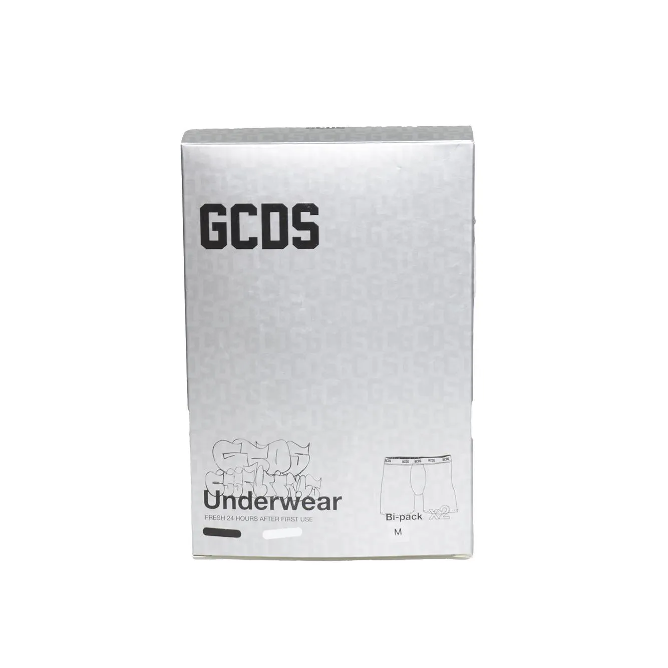 Gcds Z0MEQU309J118 boxer nero/bianco 2 pack logo