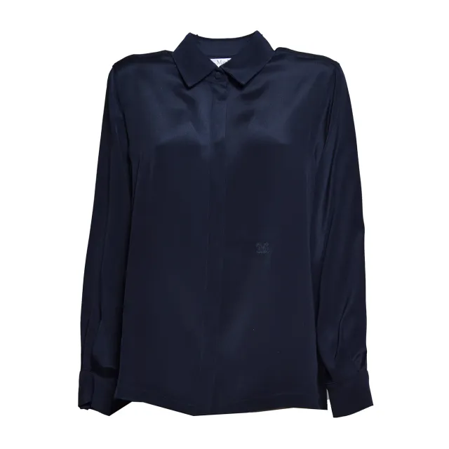 Max Mara Geranio 26211160216 camicia seta blu notte