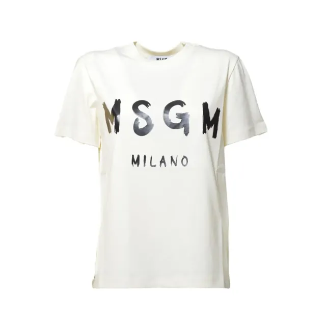MSGM Pennellata 2000MDM510200002 t-shirt cotone crema