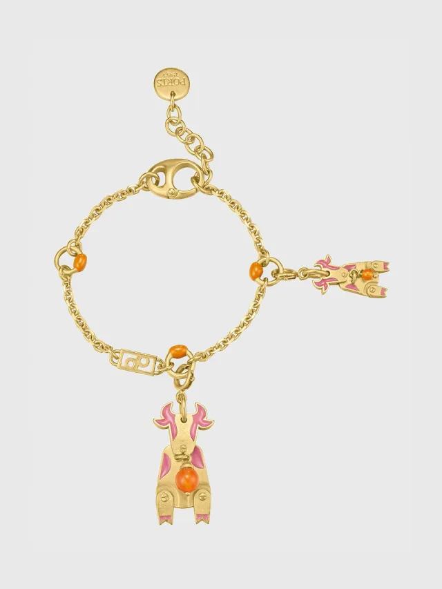 Ports Ox Charm bracciale oro con doppi charms bue