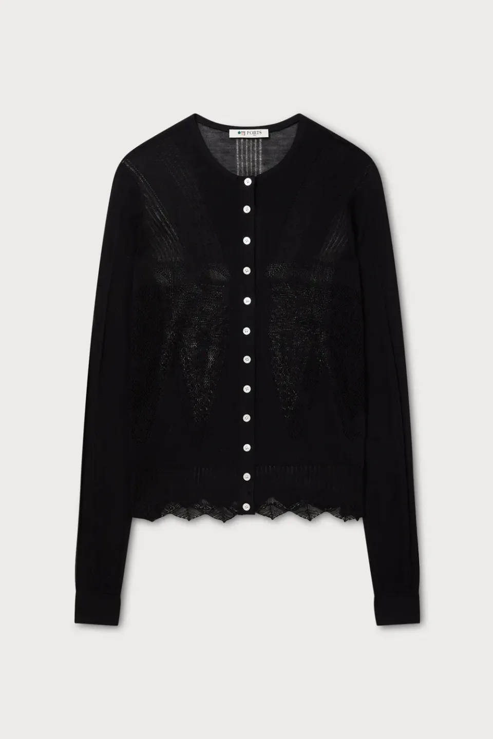 PORTS 1961 cardigan nero traforato con bottoni