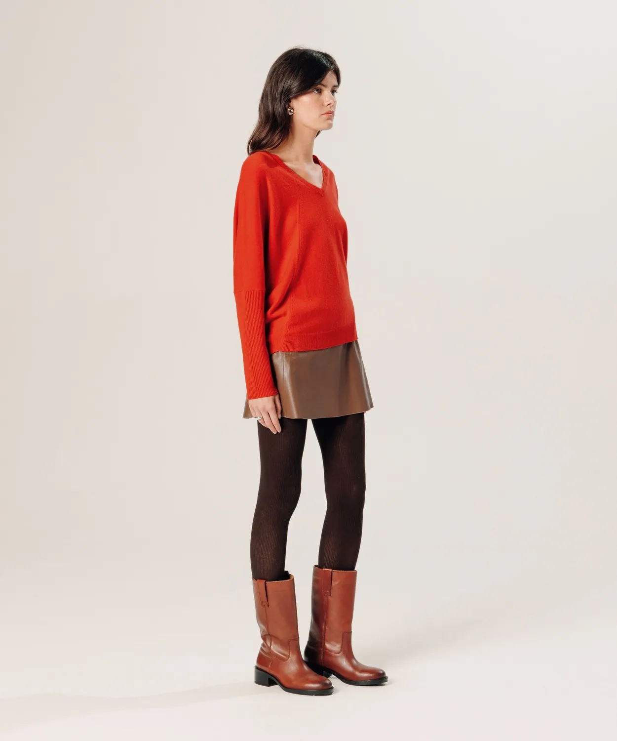 Rodier Maglione oversize V cashmere Arancione S