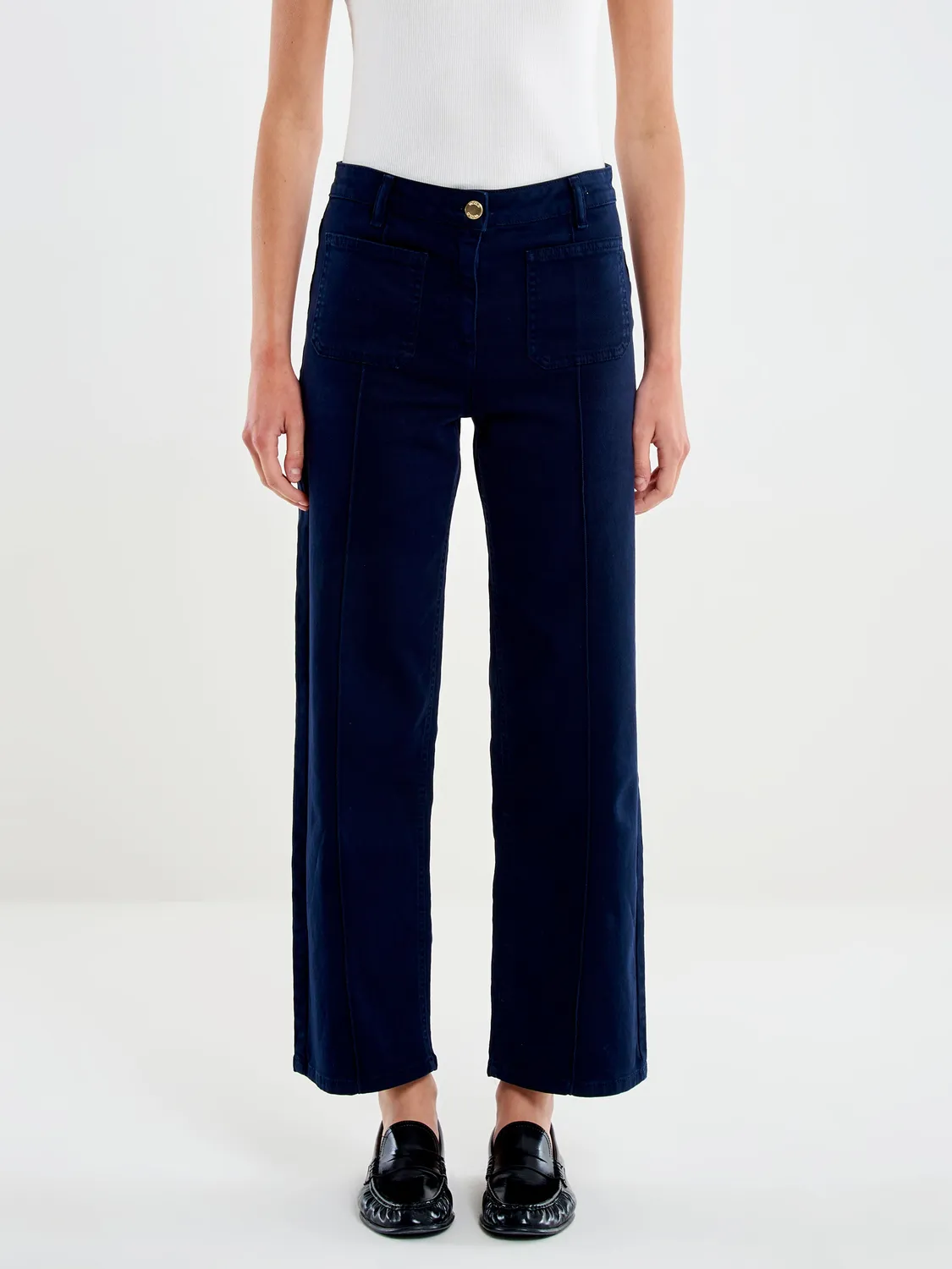 Vicolo Jeans Selene Blu jeans dritti cropped blu scuro