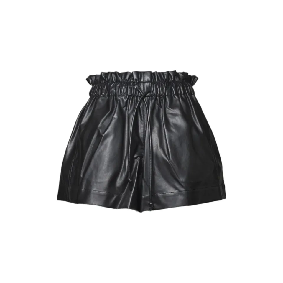 Marant Étoile Naline SH0271FAD1B03E shorts nero ecopelle