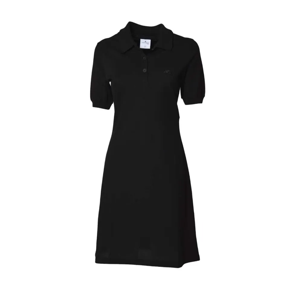Courrèges 125JRO554 mini abito polo nero cotone