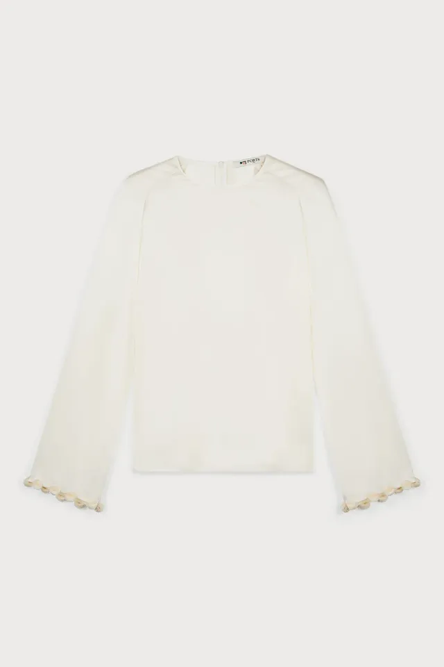 Ports 1961 PW125HLS02 blusa avorio 36 maniche palloncino