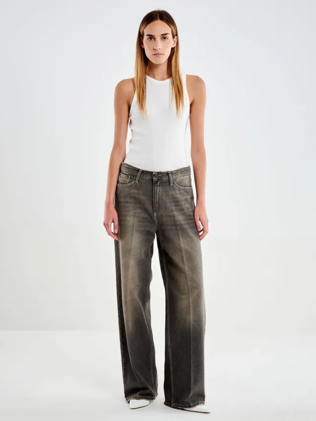 Vicolo Jeans Xenobia Wide Leg jeans nero vintage