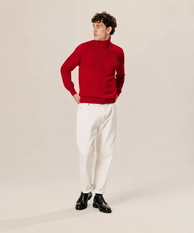 Rodier maglione dolcevita lana merino rosso