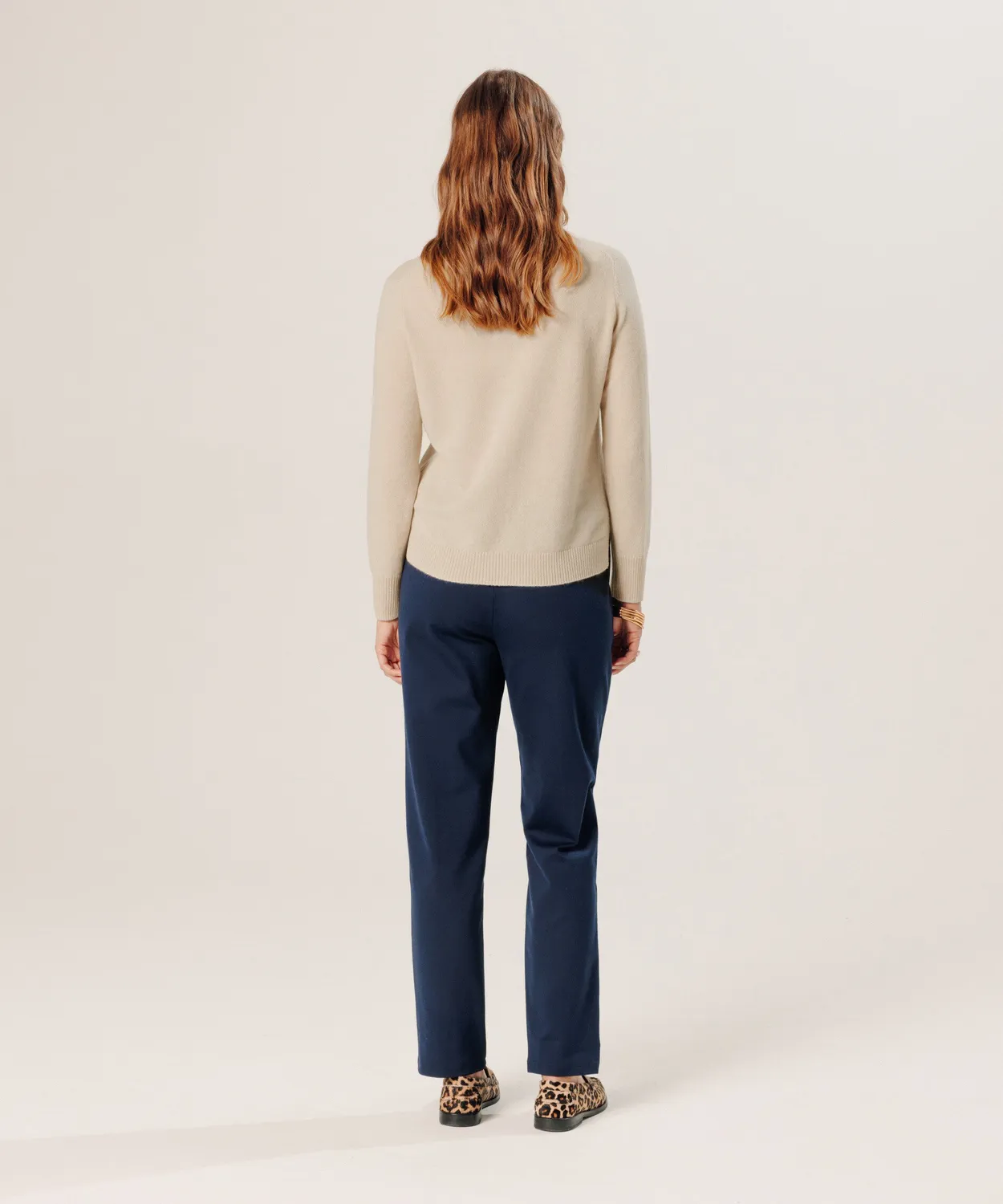 Rodier Maglione Girocollo Cashmere Beige S 2 Fili