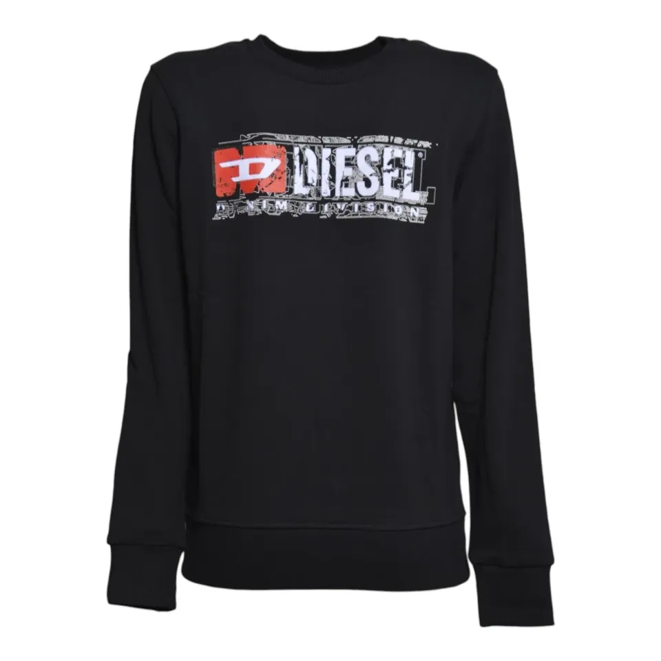Diesel Junior Slomix felpa nera ragazzo cotone