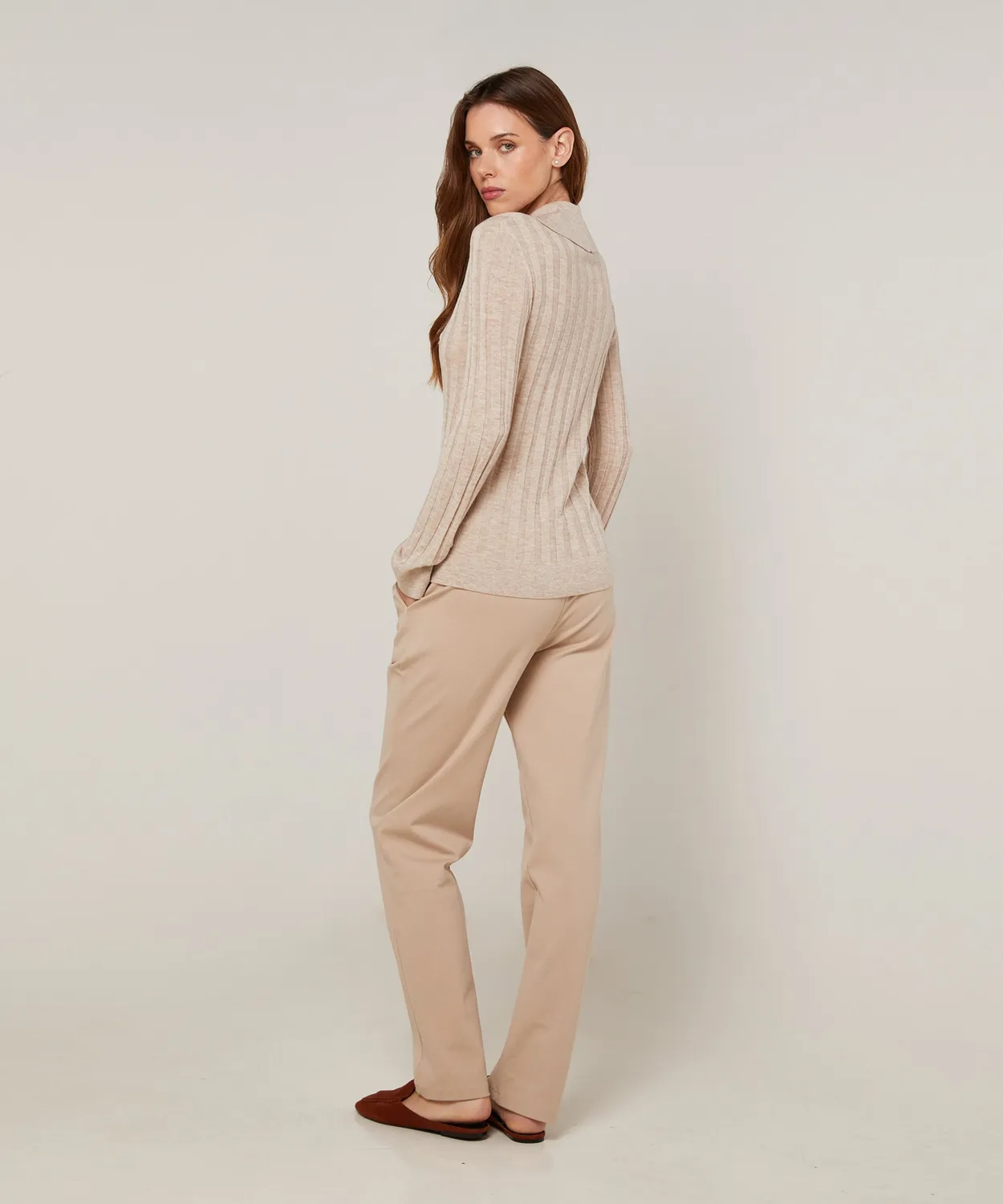Rodier Dolcevita a Calzino maglione beige