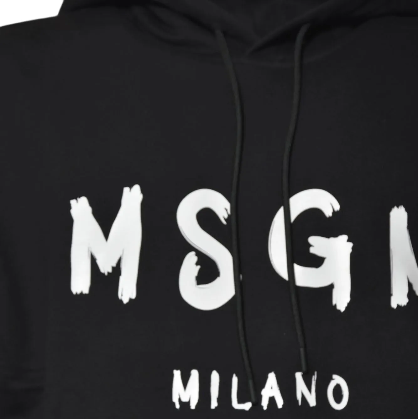 MSGM felpa cotone nera pennellata stampa 40
