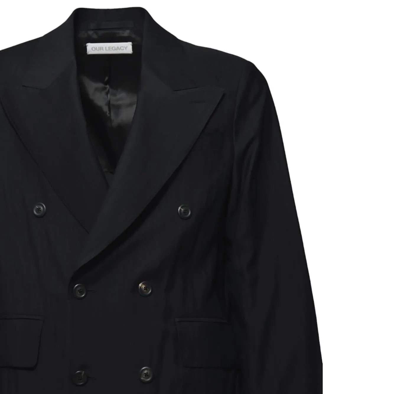 Our Legacy M4220SBF Sharp blazer nero viscosa doppiopetto