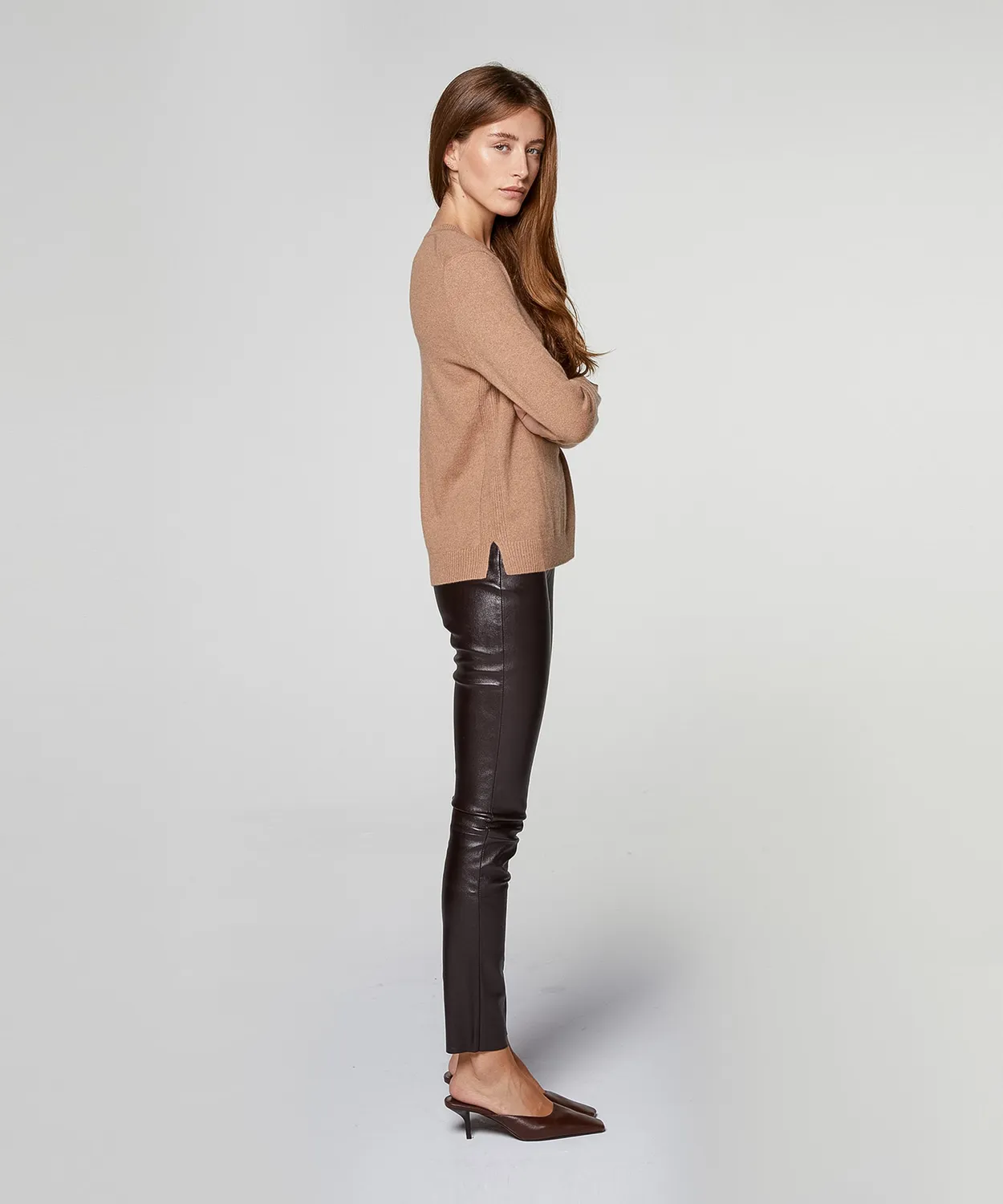 Rodier Maglione girocollo cashmere cammello