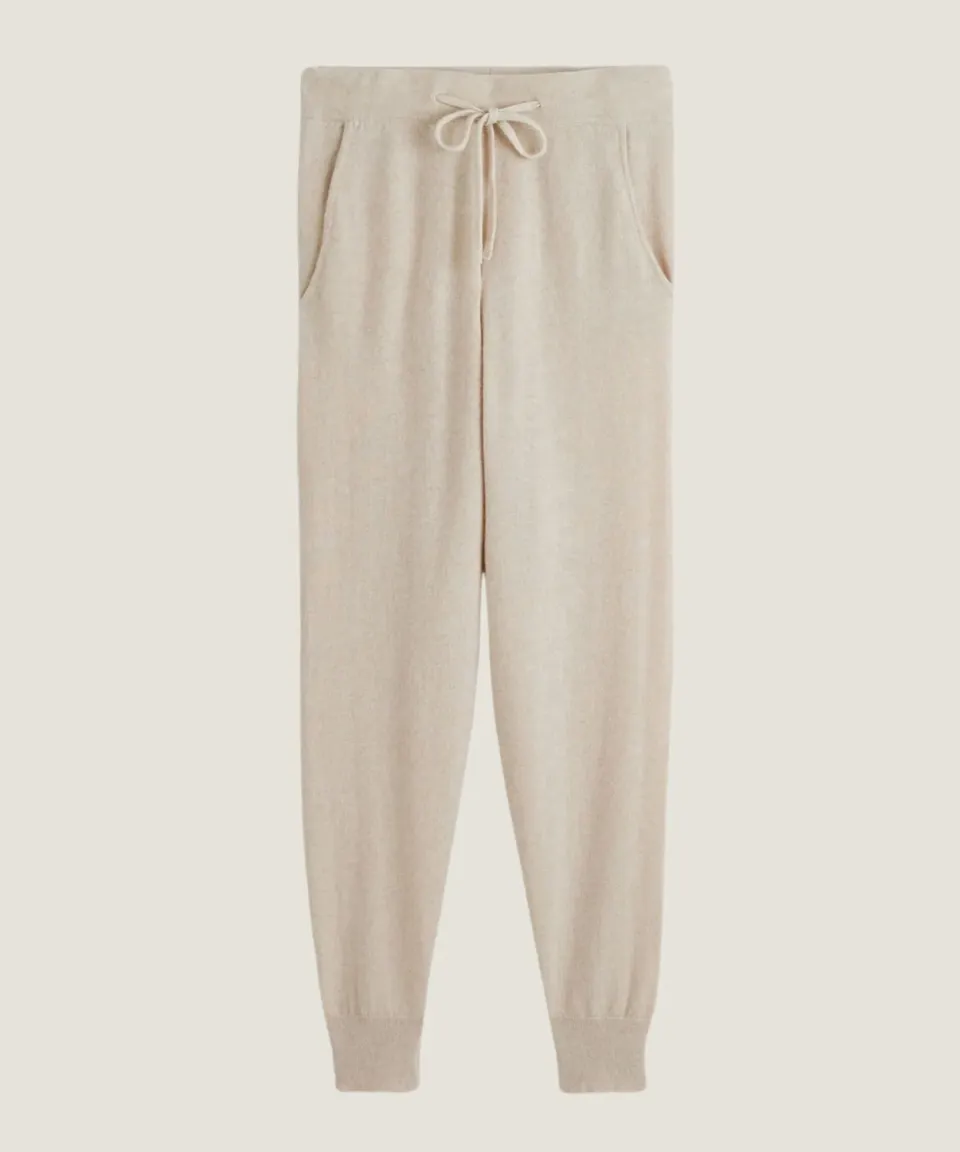 Rodier pantaloni jogging cashmere bianco crema 100% cashmere