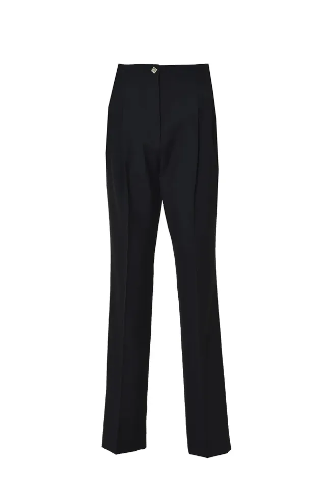 Rochas ROPV30037LRV023 pantalone nero lana