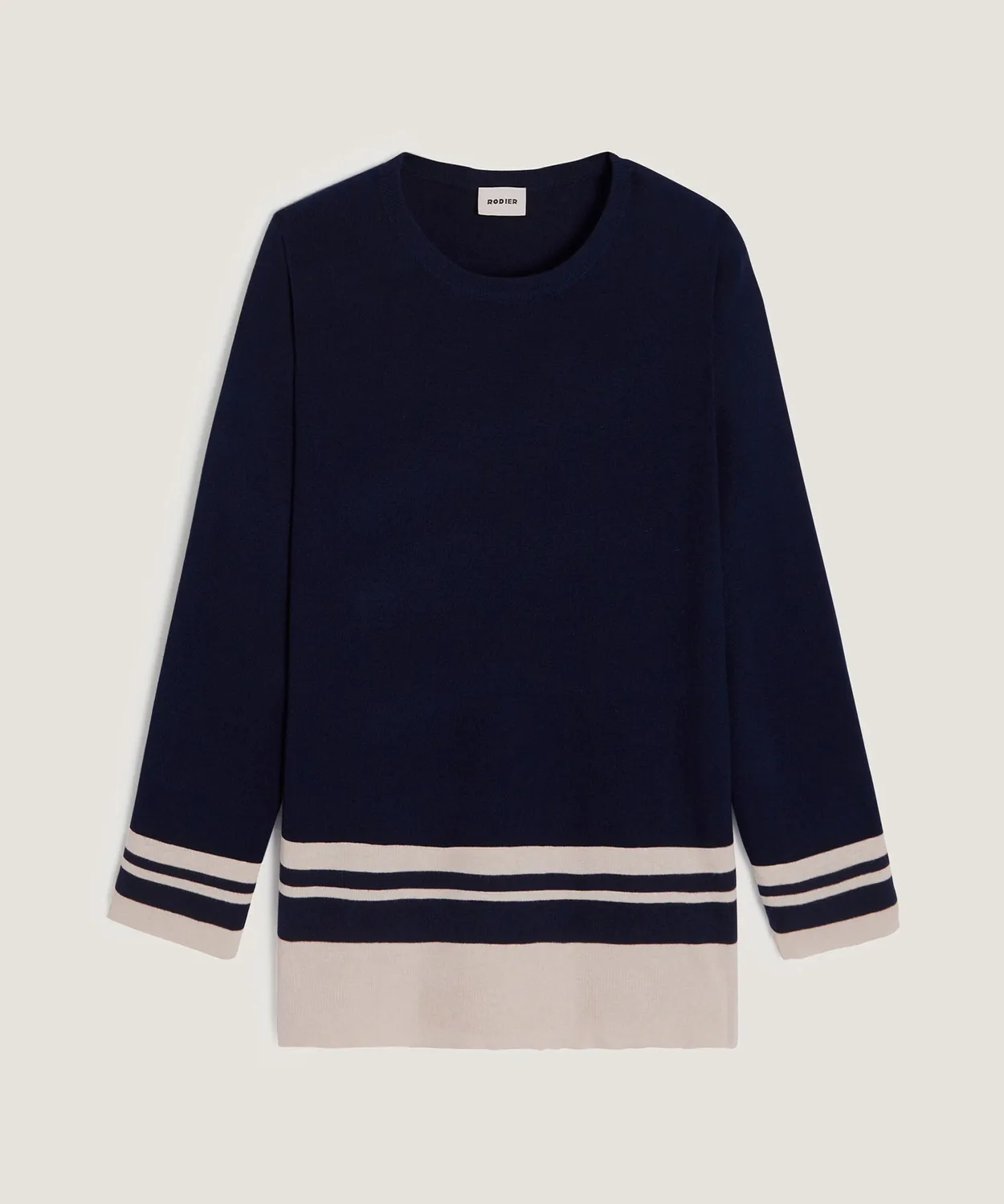 Rodier Maglione Tunica Blu Notte Donna Girocollo