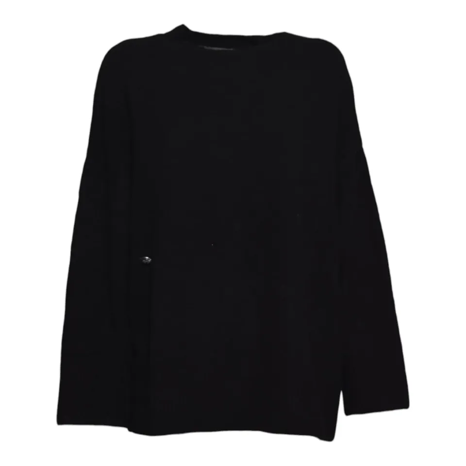 Akep MGKD15100 Andrea pullover girocollo nero ricamato