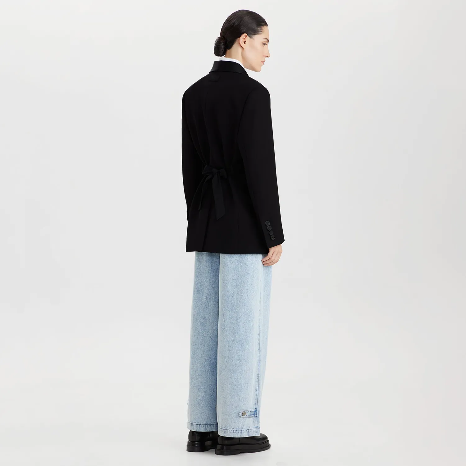 PORTS blazer long wool nero doppiopetto lana