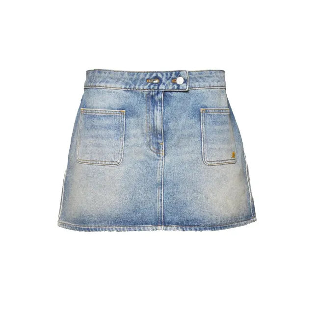 Courregès Signature minigonna denim blu 100% cotone