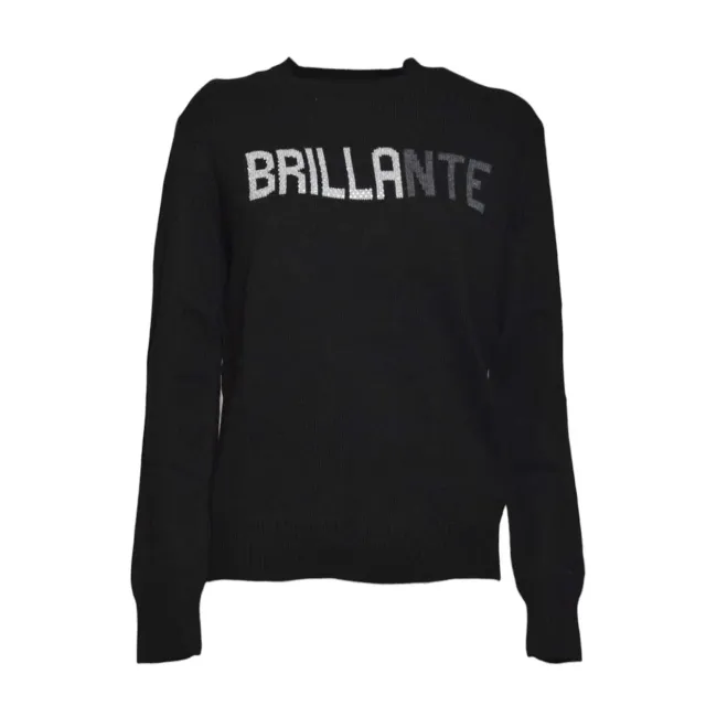 Saint Barth QUE0010STRASS maglione donna nero in lana