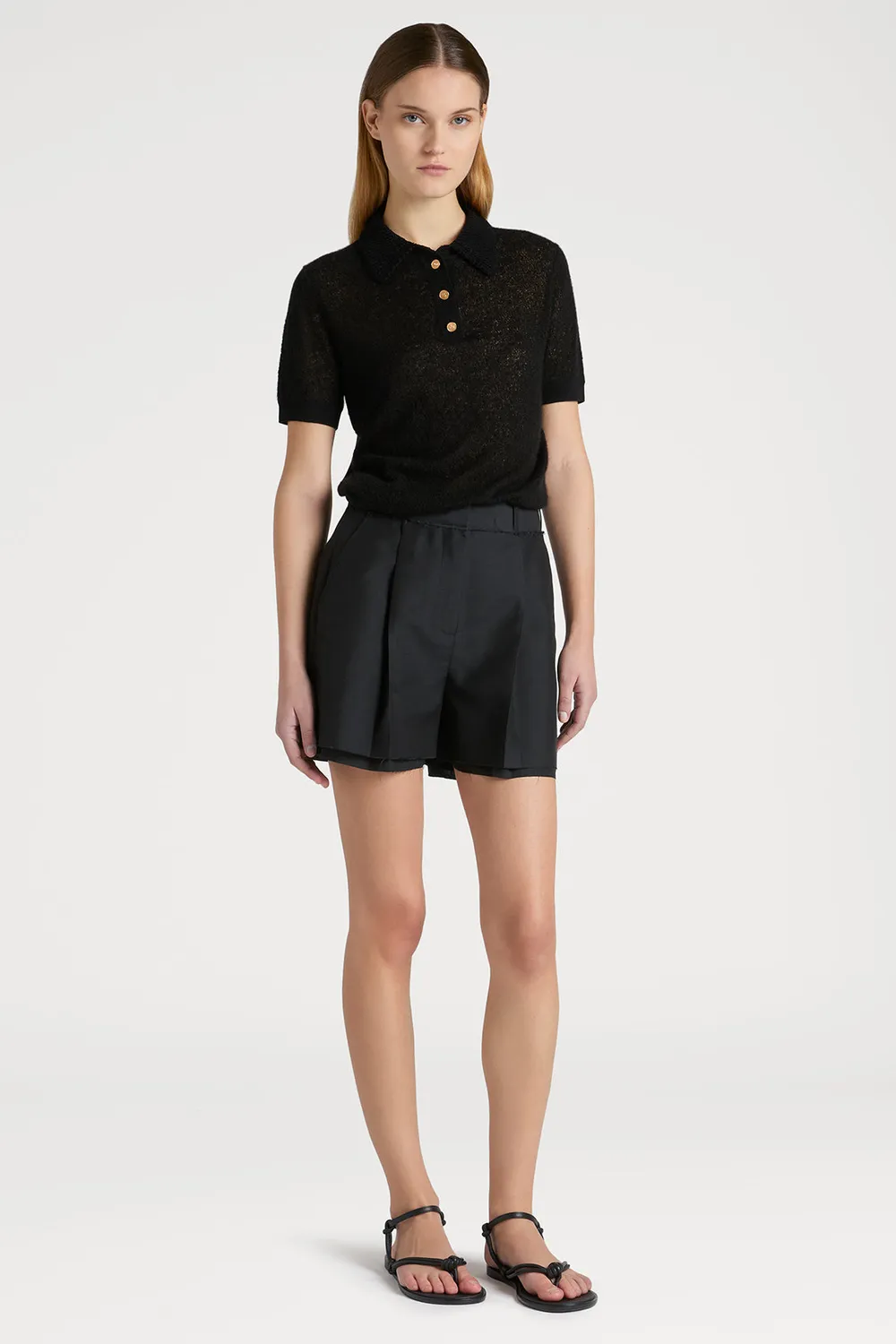 Ports 1961 SS25 polo nera maglia elegante