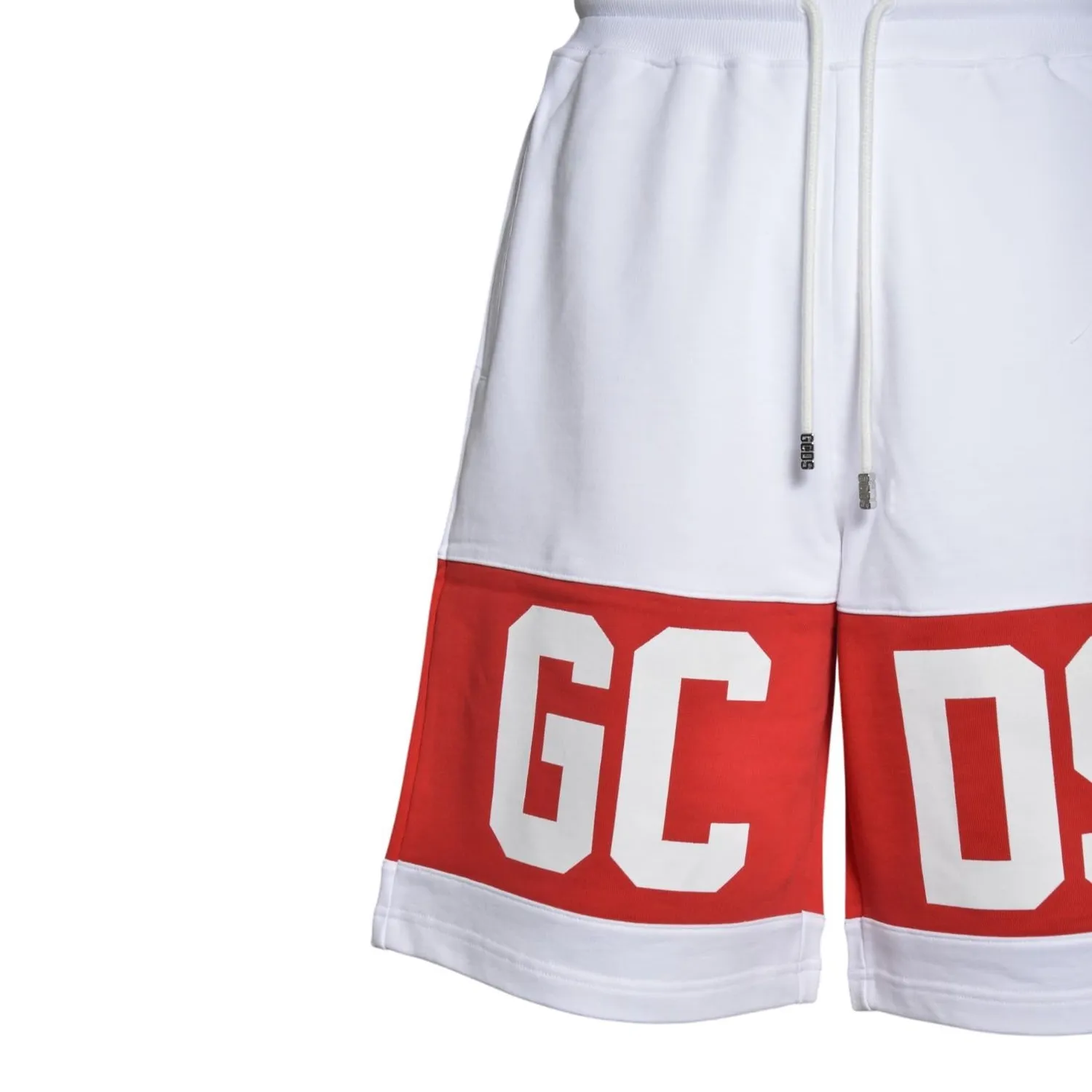 GCDS Z0MLQL228F004 bermuda bianco rosso