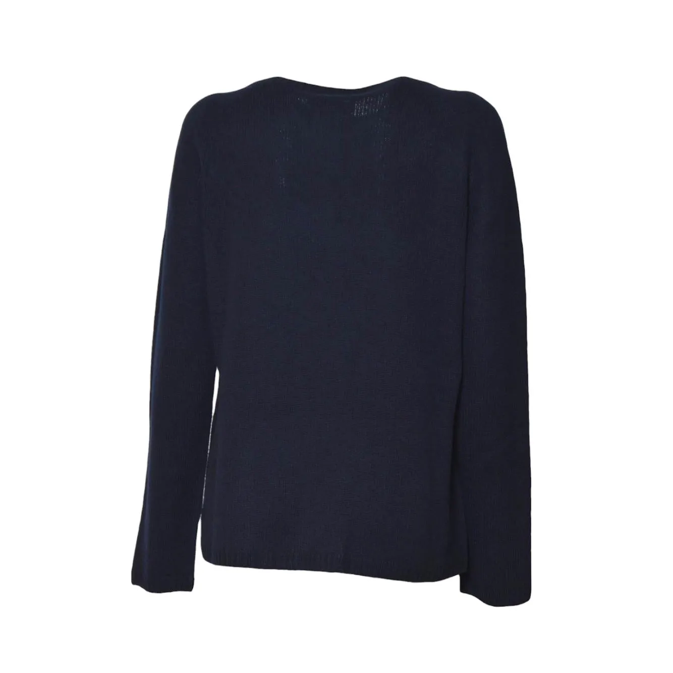 Max Mara Georg top donna blu notte lana cashmere