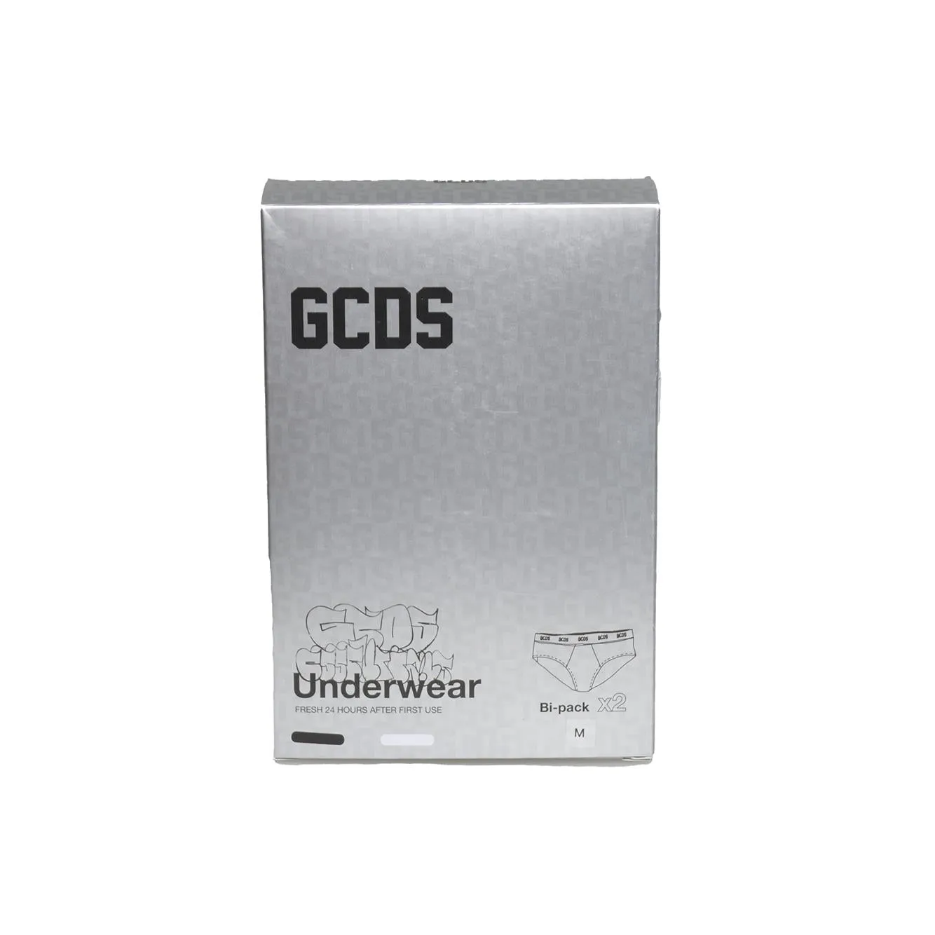 Gcds Z0MEQU308J118 slip 2 pack nero/bianco elastico