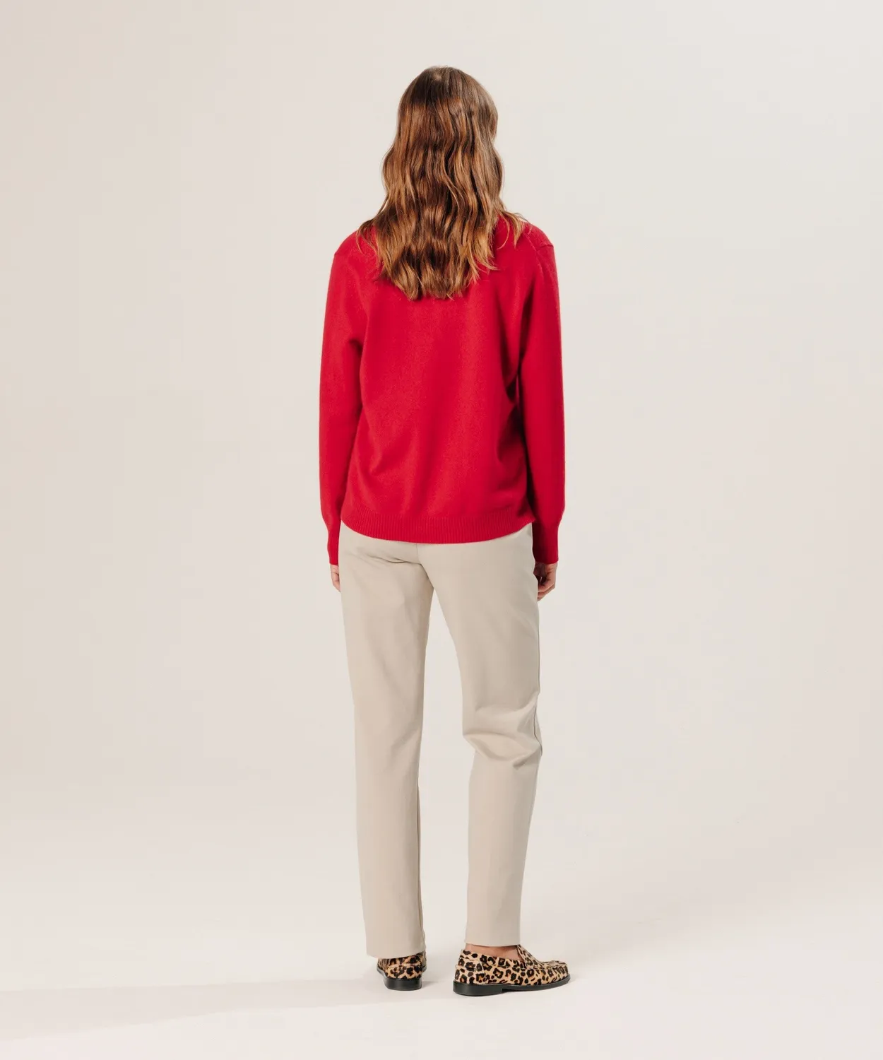 Rodier Maglia Cashmere Collo Tunisino Rosso 2 fili