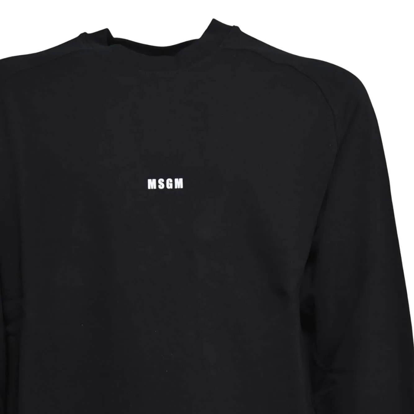MSGM 2000MM503 felpa girocollo nera cotone logo