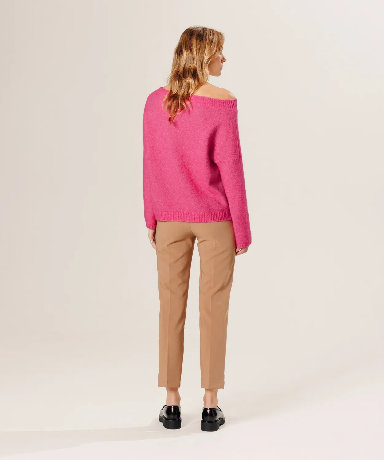 Rodier pantaloni sigaretta vita alta camel