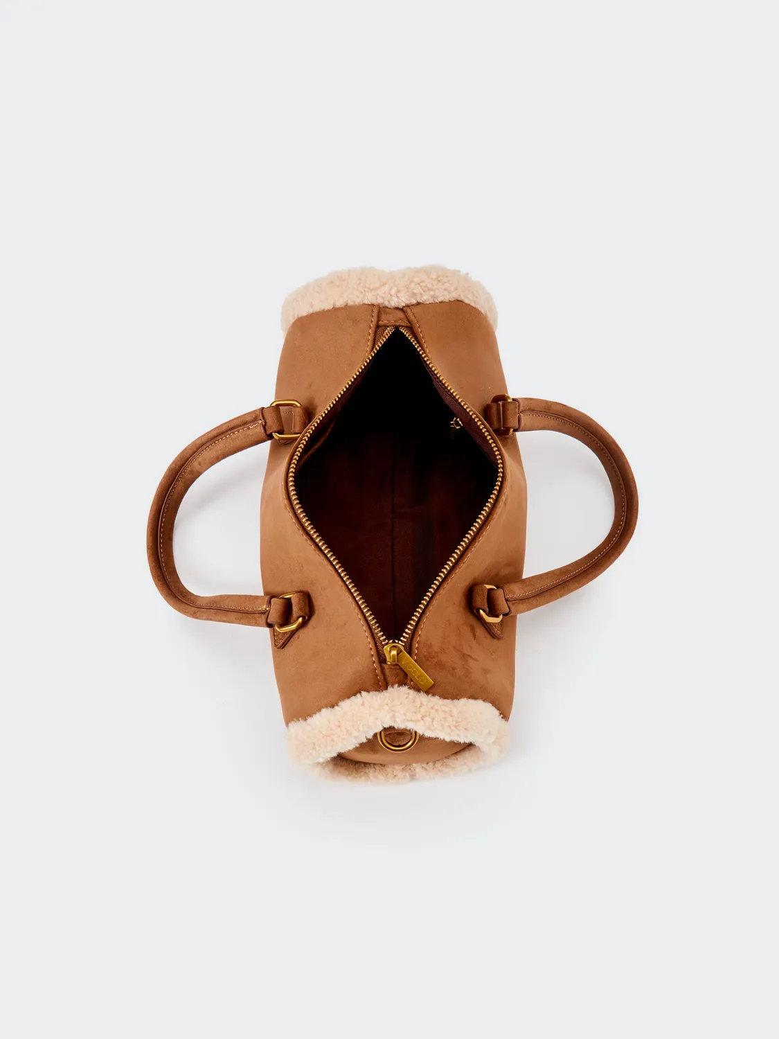 Vicolo Lumi Barrel borsa eco suede beige