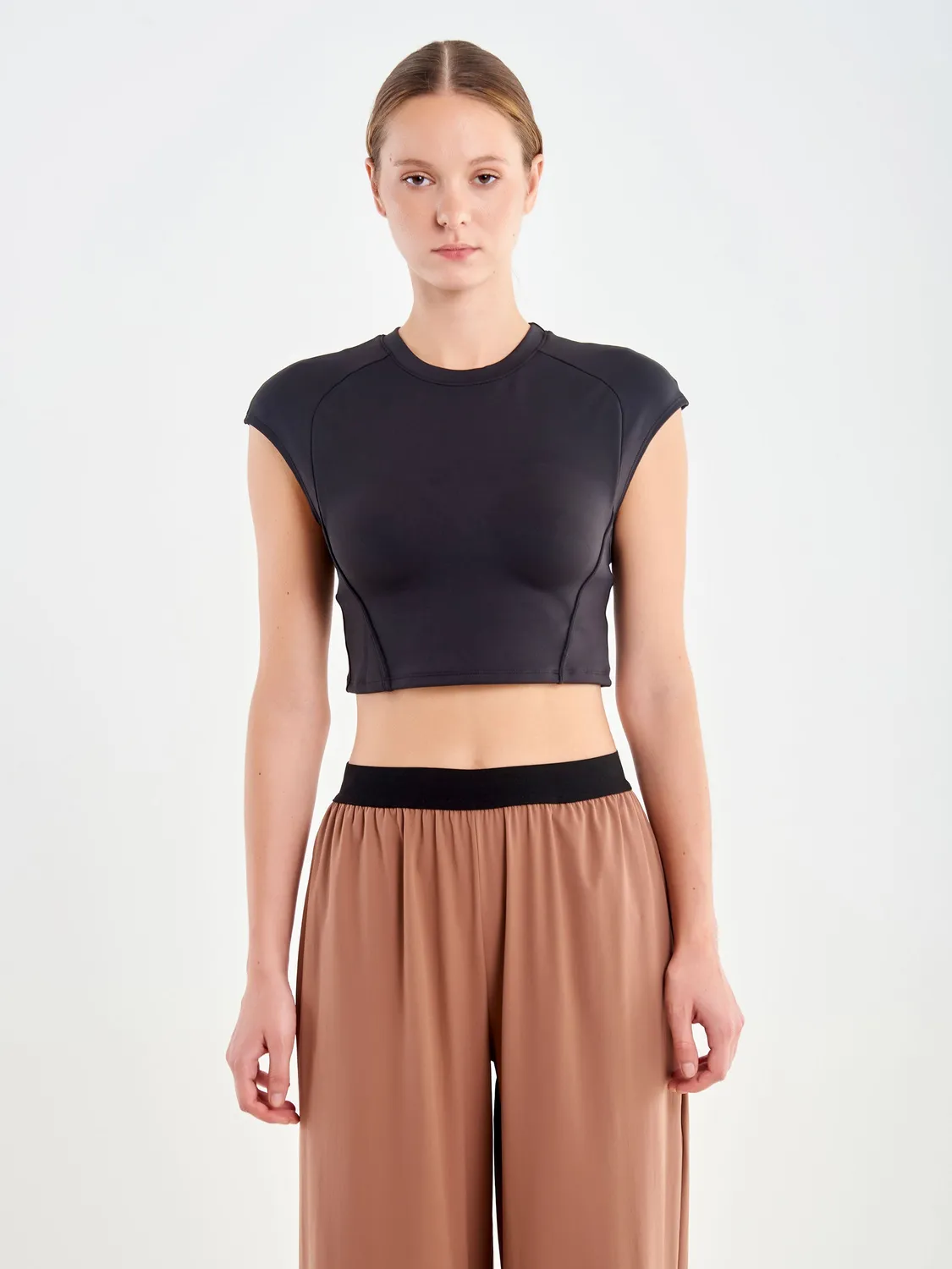 Vicolo UAC0013099 top smanicato nero modellante