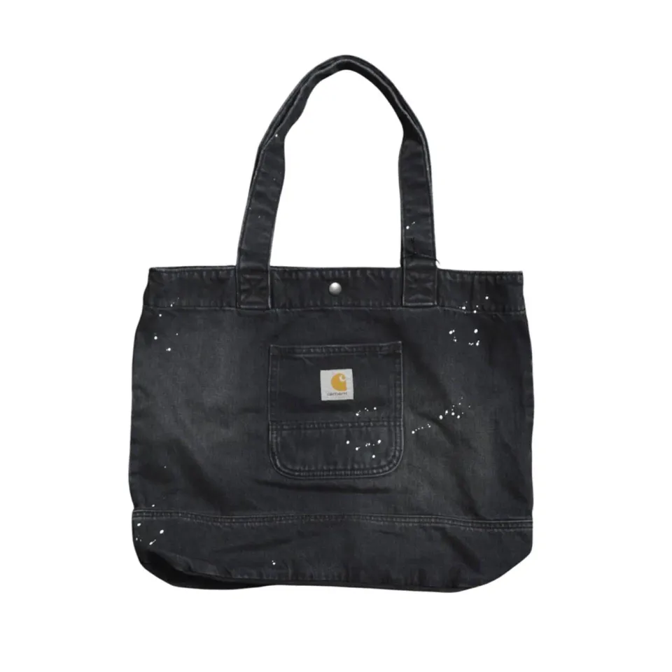 Carhartt WIP I037032 tote bag uomo denim nero lavato