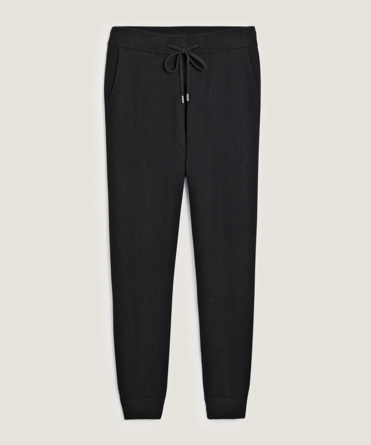 Rodier Pantaloni Jogging Cashmere 2 Fili Nero 100% Cashmere