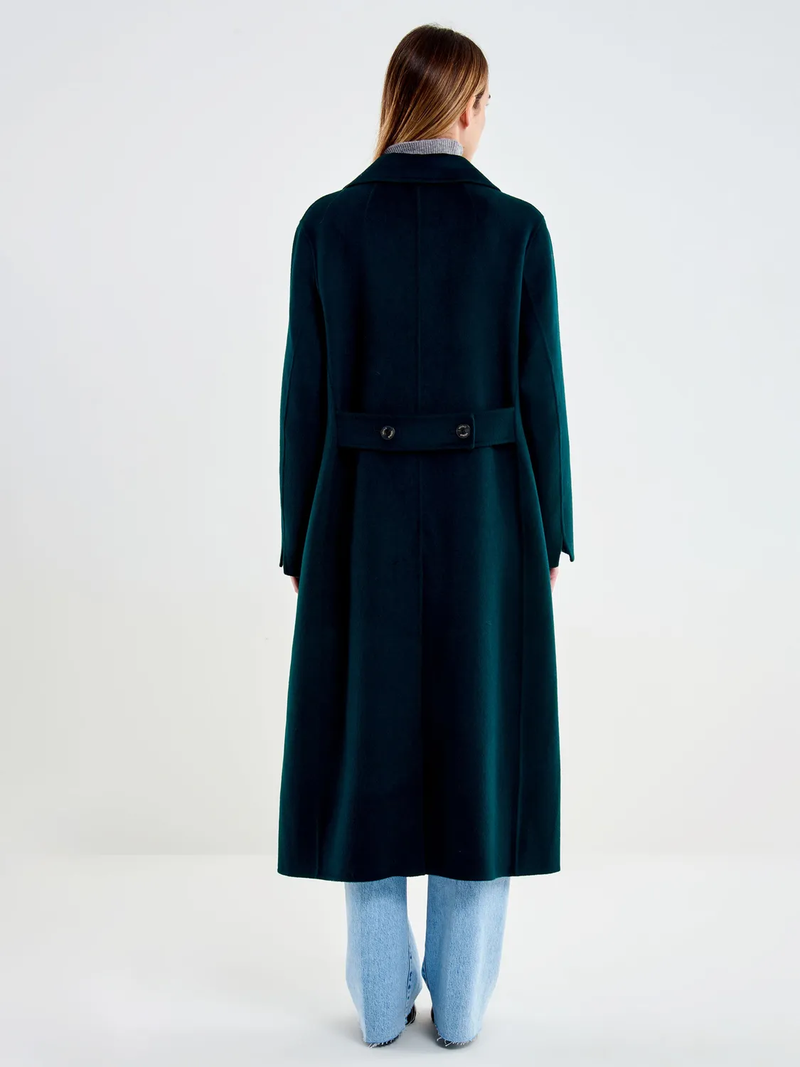 VICOLO TAC0011077ACFOR cappotto lungo doppiopetto verde foresta lana