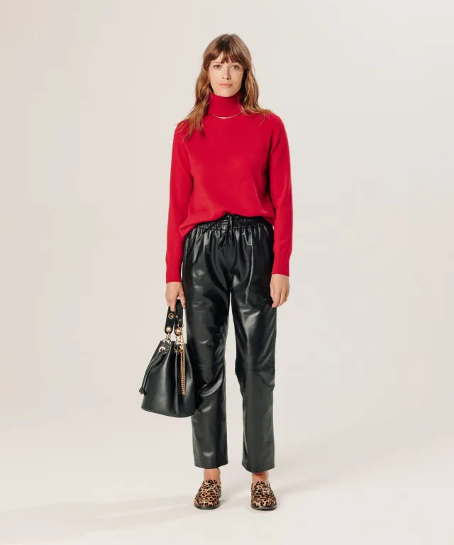 Rodier maglia dolcevita cashmere rosso 2 fili