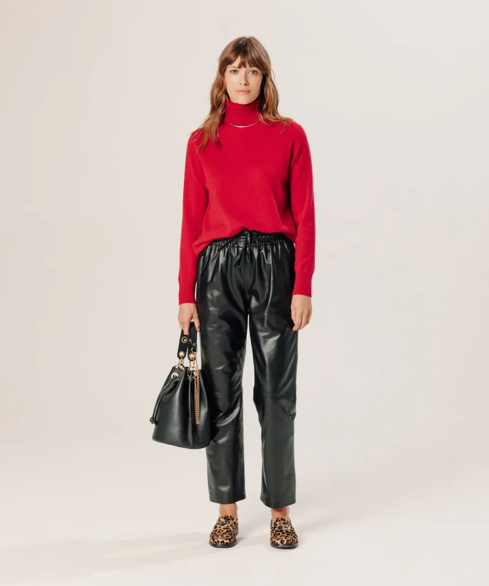 Rodier maglia dolcevita cashmere rosso 2 fili