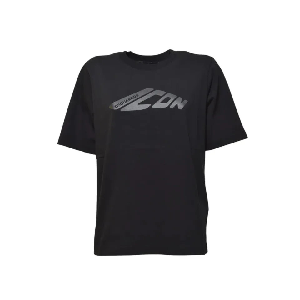 Dsquared2 Icon S80GC0083D20033 t-shirt cotone nera XXS logo