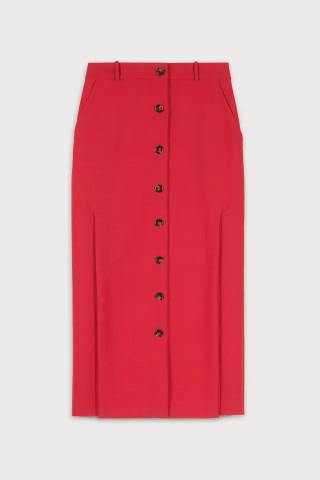 PORTS Gonna a trapezio rossa elegante classica